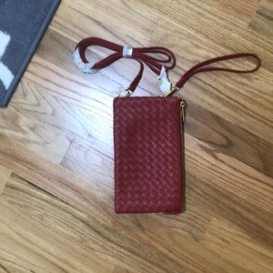 Red crossbody wallet bag